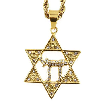 NEW ARRIVAL Jewish Star of David Necklace Long Chain Womens Religious Necklace - The Jewellery Supermarket